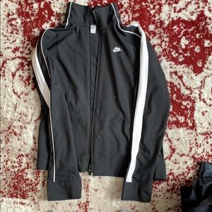 Black and white Nike zip up